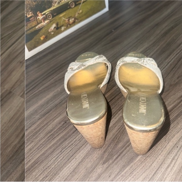 Jimmy Choo Silver Wedge Sandals - Picture 7 of 8